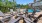 a deck with chairs and tables