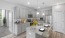 a kitchen with white cabinets