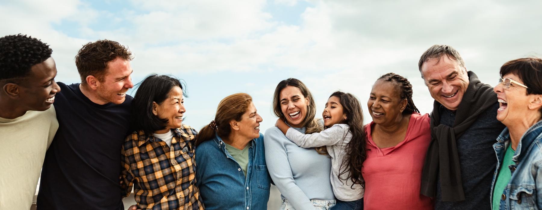 a group of people standing together